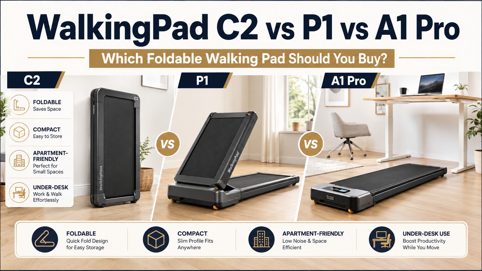WalkingPad C2 vs P1 vs A1 Pro